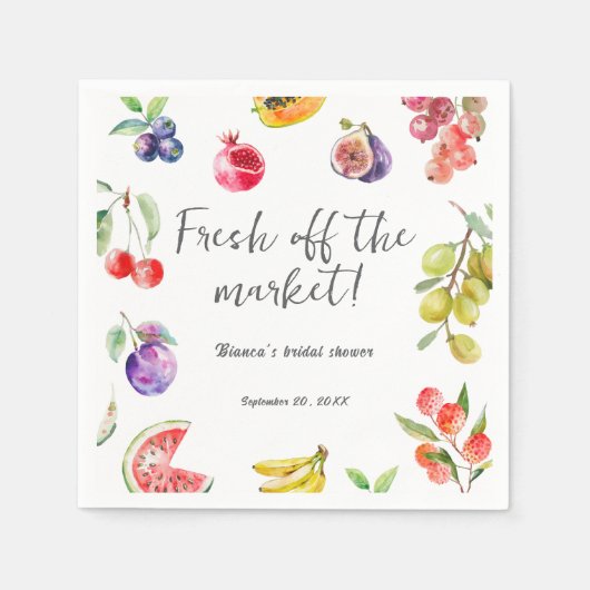 Serviette En Papier Fraîche De La Fête des mariées Fruits Du Marché (Devant)
