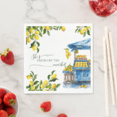 Serviette En Papier Fraîche Du Marché Fête des mariées Citrus Citron (En situation)