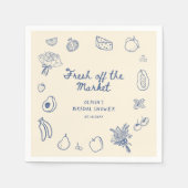 Serviette En Papier Fraîchement débarqué sur le marché Main Bleue dess (Devant)