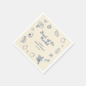 Serviette En Papier Fraîchement débarqué sur le marché Main Bleue dess (Coin)