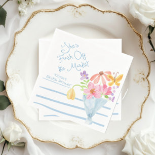 Serviette En Papier Fraîchement du Fleur sauvage du marché Aquarelle