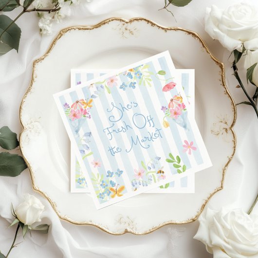 Serviette En Papier Fraîchement du Fleur sauvage du marché Aquarelle