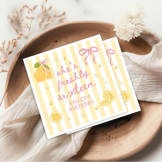Serviette en papier fraîchement seize citron anniv