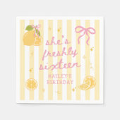 Serviette en papier fraîchement seize citron anniv (Devant)