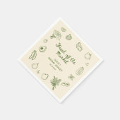 Serviette En Papier Fraîchement sorti du marché Main verte dessinée (Coin)