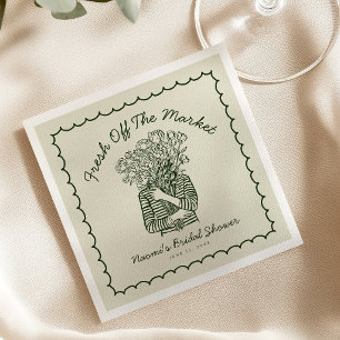 Serviette En Papier Fraîchement Sorti du Marché Mariage Douche Dessiné