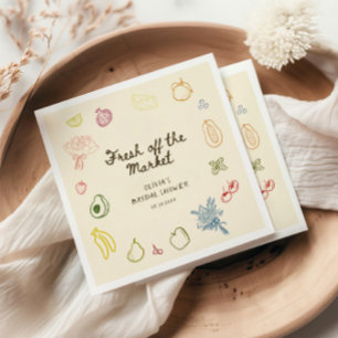Serviette En Papier Fraîchement Sorti du Marché Mariage Doux Dessiné à