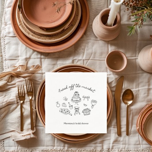 Serviette En Papier Fraîchement sortie du marché Mariage douche dessin