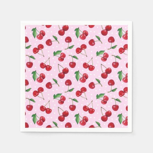 Serviette En Papier Fraîches Cerises Douces (Devant)