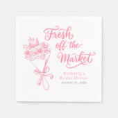 Serviette En Papier Frais Éclos sur le Marché Fête de Mariage Rose (Devant)