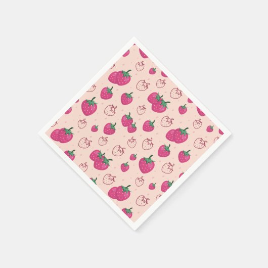 Serviette En Papier Fraise (Coin)