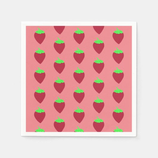 Serviette En Papier Fraise (Devant)