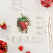 Serviette En Papier Fraise (En situation)
