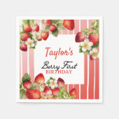 Serviette En Papier Fraise 1er anniversaire (Devant)