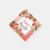 Serviette En Papier Fraise 1er anniversaire (Coin)