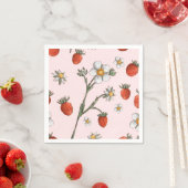 Serviette En Papier Fraise 1er anniversaire Berry florale 1er (En situation)