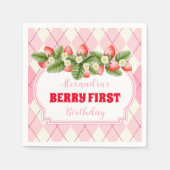 Serviette En Papier Fraise 1er Anniversaire Fête Berry 1er (Devant)