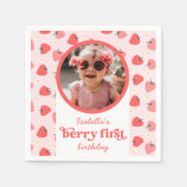 Serviette En Papier Fraise 1er Anniversaire Fête Berry Première photo (Devant)