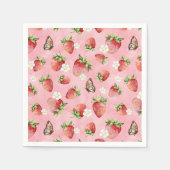 Serviette En Papier Fraise à papillon (Devant)