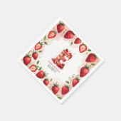 Serviette En Papier Fraise Anniversaire Papier Napkin Lettre E Gâteau (Coin)