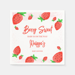 Serviette En Papier Fraise Aquarelle Fille Baby shower Berry Sweet