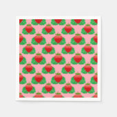 Serviette En Papier Fraise - arrière - plan rose (Devant)