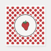 Serviette En Papier Fraise aux points rouges (Devant)