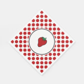 Serviette En Papier Fraise aux points rouges (Coin)