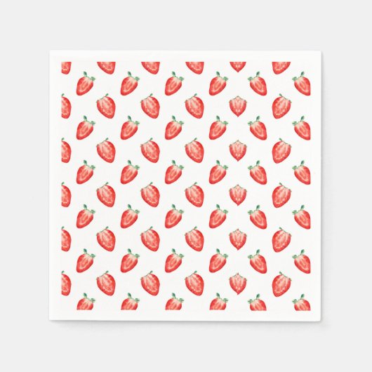 Serviette En Papier Fraise Berry Invitation d'un premier anniversaire (Devant)
