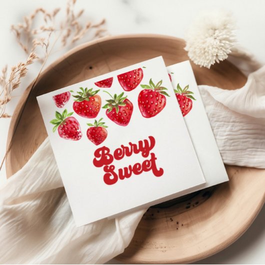 Serviette En Papier Fraise Berry Sweet Anniversaire