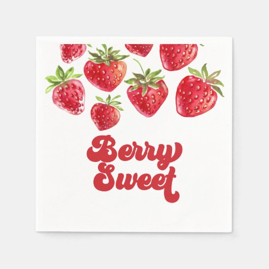 Serviette En Papier Fraise Berry Sweet Anniversaire (Devant)