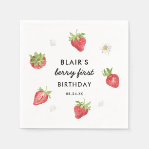 Serviette En Papier Fraise Berry Sweet Anniversaire