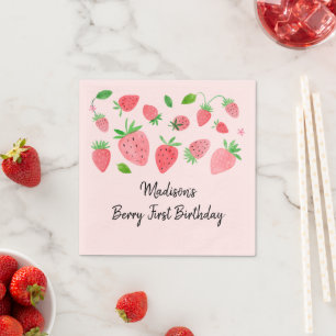Serviette En Papier Fraise Berry Sweet Anniversaire