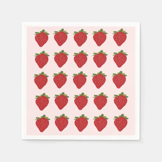 Serviette En Papier Fraise Berry Sweet Anniversaire Fraises (Devant)