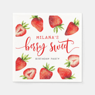 Serviette En Papier Fraise Berry Sweet Girl's Birthday Party