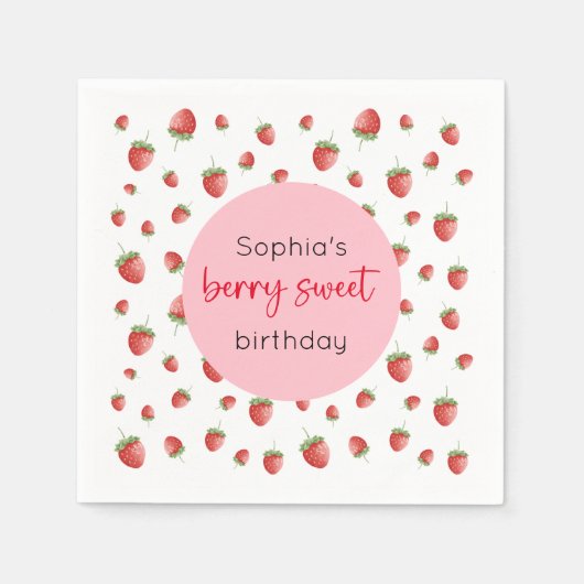 Serviette En Papier Fraise Birthday Berry Sweet (Devant)