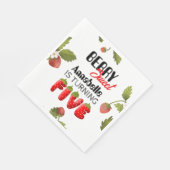 Serviette En Papier Fraise Cinq Anniversaire (Coin)