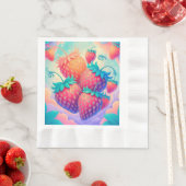 Serviette En Papier Fraise colorée (En situation)