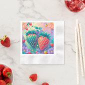 Serviette En Papier Fraise colorée (En situation)