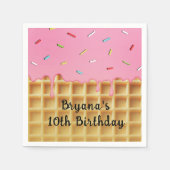 Serviette En Papier Fraise crème glacée gaufre cône Anniversaire (Devant)