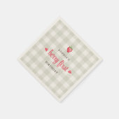 Serviette En Papier Fraise d'aquarelle Berry Premier anniversaire (Coin)