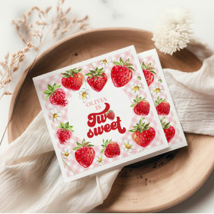 Serviette En Papier Fraise Deux Douce 2ème Anniversaire