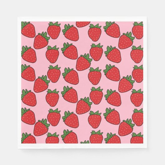 Serviette En Papier Fraise Fête Anniversaire Thème Papier d'enveloppem (Devant)