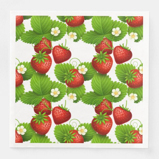 Serviette En Papier Fraise fraîche (Devant)