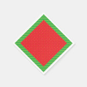 Serviette En Papier Fraise fruit d'été rouge et vert (Coin)