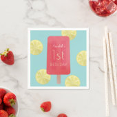 Serviette En Papier Fraise Lemonade Popsicle Fille Papier d'anniversai (En situation)