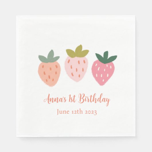 Serviette En Papier Fraise mignonne (Devant)