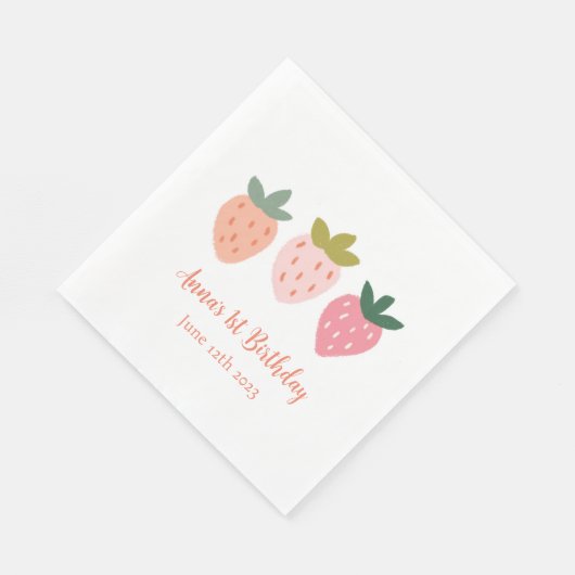 Serviette En Papier Fraise mignonne (Coin)