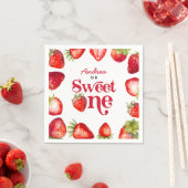 Serviette En Papier Fraise moderne Sweet One First Birthday Girls (En situation)