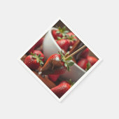 Serviette En Papier Fraise mûre trempée dans le chocolat (Coin)